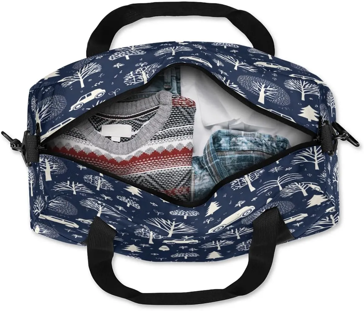 Sport Duffel Bag Car Tree Print Kids Gym Bag Weekender Overnight Bags for Boys Girls Teens Carry On Workout Travel Bag