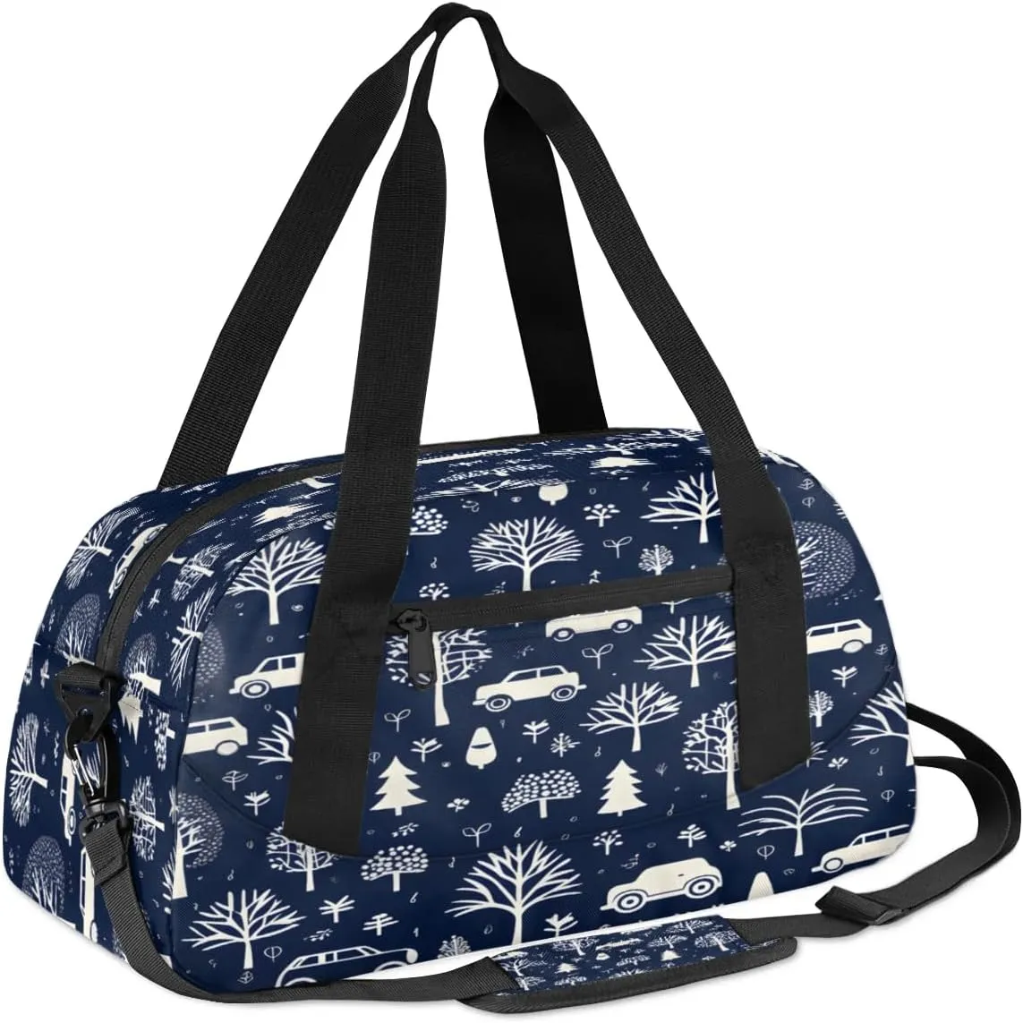 Sport Duffel Bag Car Tree Print Kids Gym Bag Weekender Overnight Bags for Boys Girls Teens Carry On Workout Travel Bag