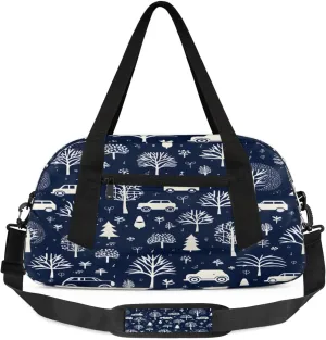 Sport Duffel Bag Car Tree Print Kids Gym Bag Weekender Overnight Bags for Boys Girls Teens Carry On Workout Travel Bag