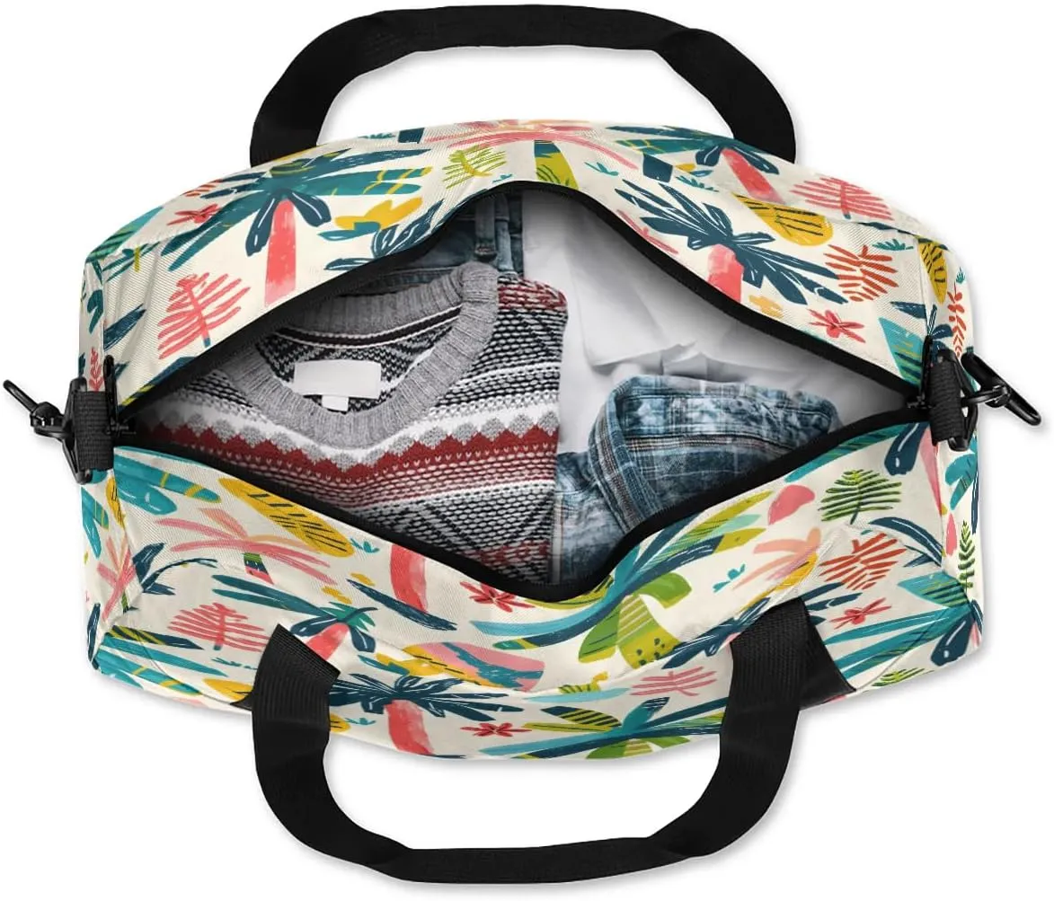 Sport Duffel Bag Cartoon Coconut Tree Kids Gym Bag Weekender Overnight Bags for Boys Girls Teens Carry On Workout Travel Bag