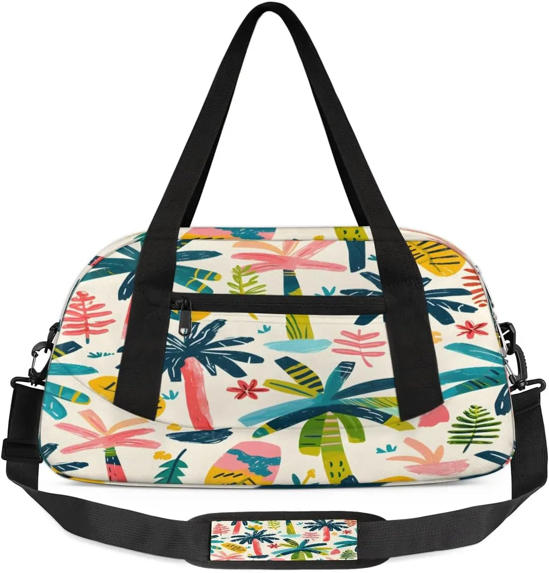 Sport Duffel Bag Cartoon Coconut Tree Kids Gym Bag Weekender Overnight Bags for Boys Girls Teens Carry On Workout Travel Bag