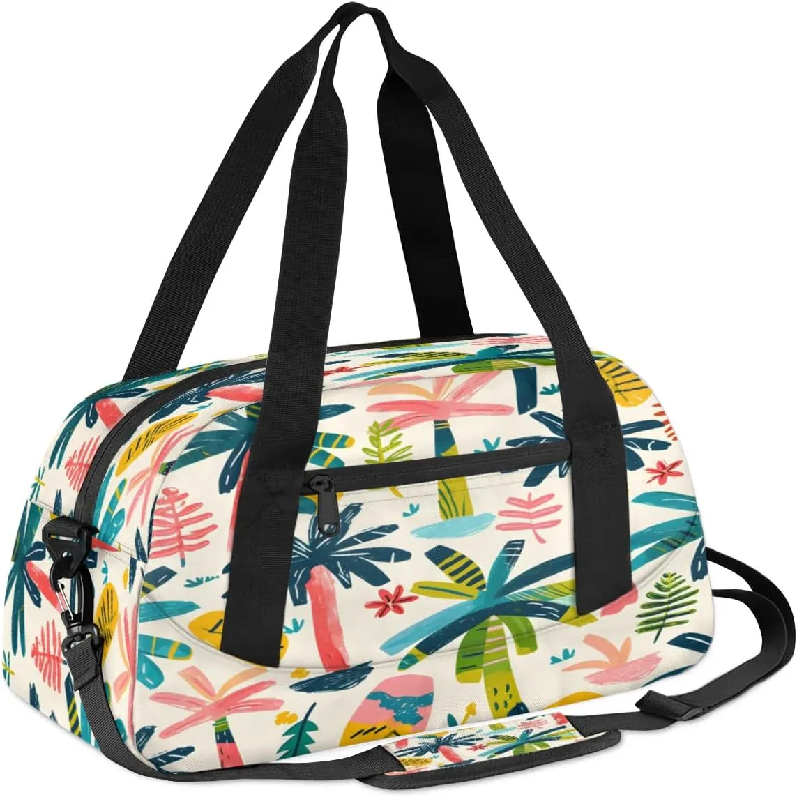 Sport Duffel Bag Cartoon Coconut Tree Kids Gym Bag Weekender Overnight Bags for Boys Girls Teens Carry On Workout Travel Bag