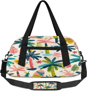 Sport Duffel Bag Cartoon Coconut Tree Kids Gym Bag Weekender Overnight Bags for Boys Girls Teens Carry On Workout Travel Bag