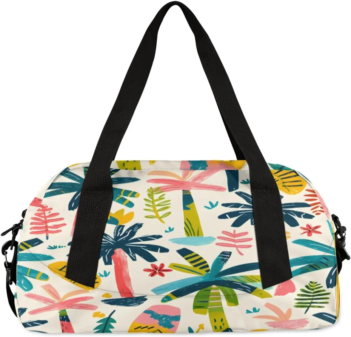 Sport Duffel Bag Cartoon Coconut Tree Kids Gym Bag Weekender Overnight Bags for Boys Girls Teens Carry On Workout Travel Bag