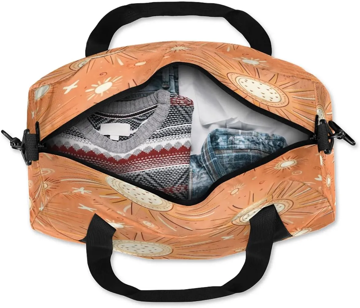 Sport Duffel Bag Cute Sun Print Kids Gym Bag Weekender Overnight Bags for Boys Girls Teens Carry On Workout Travel Bag
