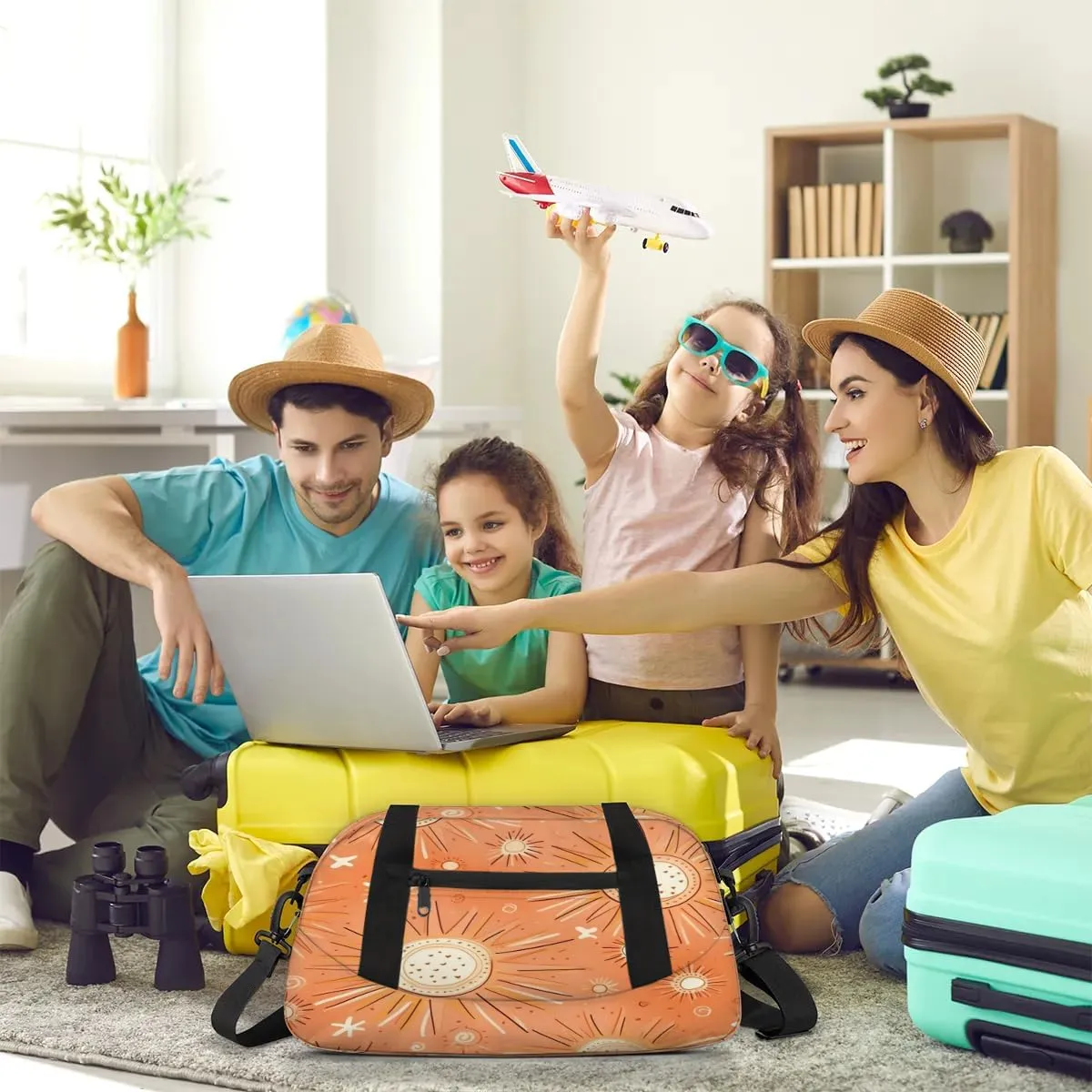 Sport Duffel Bag Cute Sun Print Kids Gym Bag Weekender Overnight Bags for Boys Girls Teens Carry On Workout Travel Bag