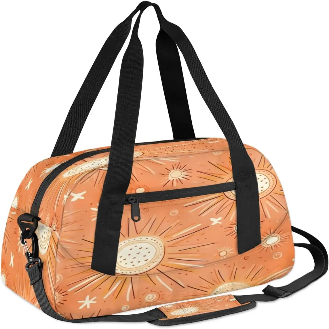 Sport Duffel Bag Cute Sun Print Kids Gym Bag Weekender Overnight Bags for Boys Girls Teens Carry On Workout Travel Bag