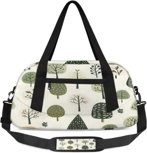 Sport Duffel Bag Cute Trees Print Kids Gym Bag Weekender Overnight Bags for Boys Girls Teens Carry On Workout Travel Bag