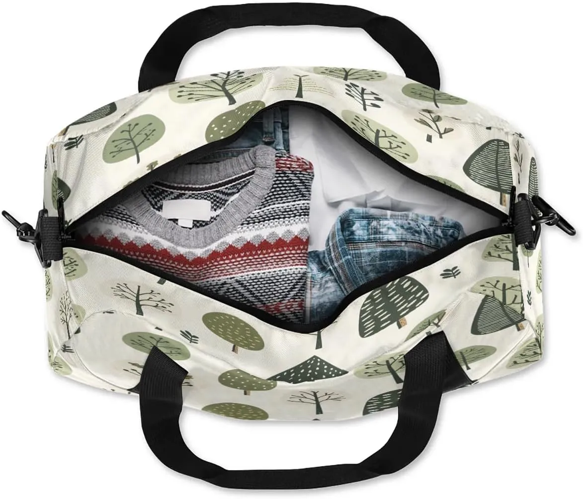 Sport Duffel Bag Cute Trees Print Kids Gym Bag Weekender Overnight Bags for Boys Girls Teens Carry On Workout Travel Bag