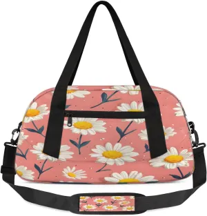 Sport Duffel Bag Daisy Print Kids Gym Bag Weekender Overnight Bags for Boys Girls Teens Carry On Workout Travel Bag