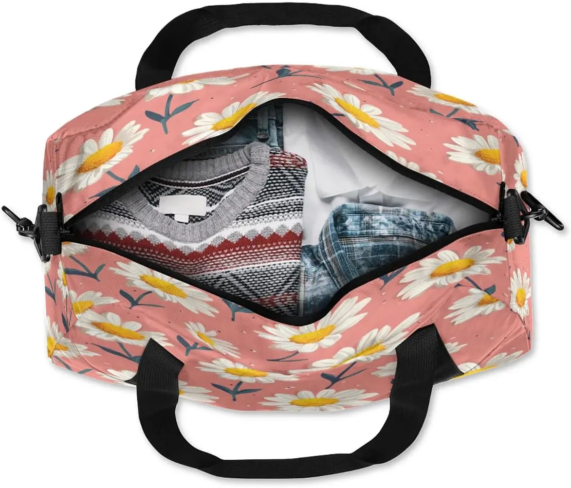 Sport Duffel Bag Daisy Print Kids Gym Bag Weekender Overnight Bags for Boys Girls Teens Carry On Workout Travel Bag