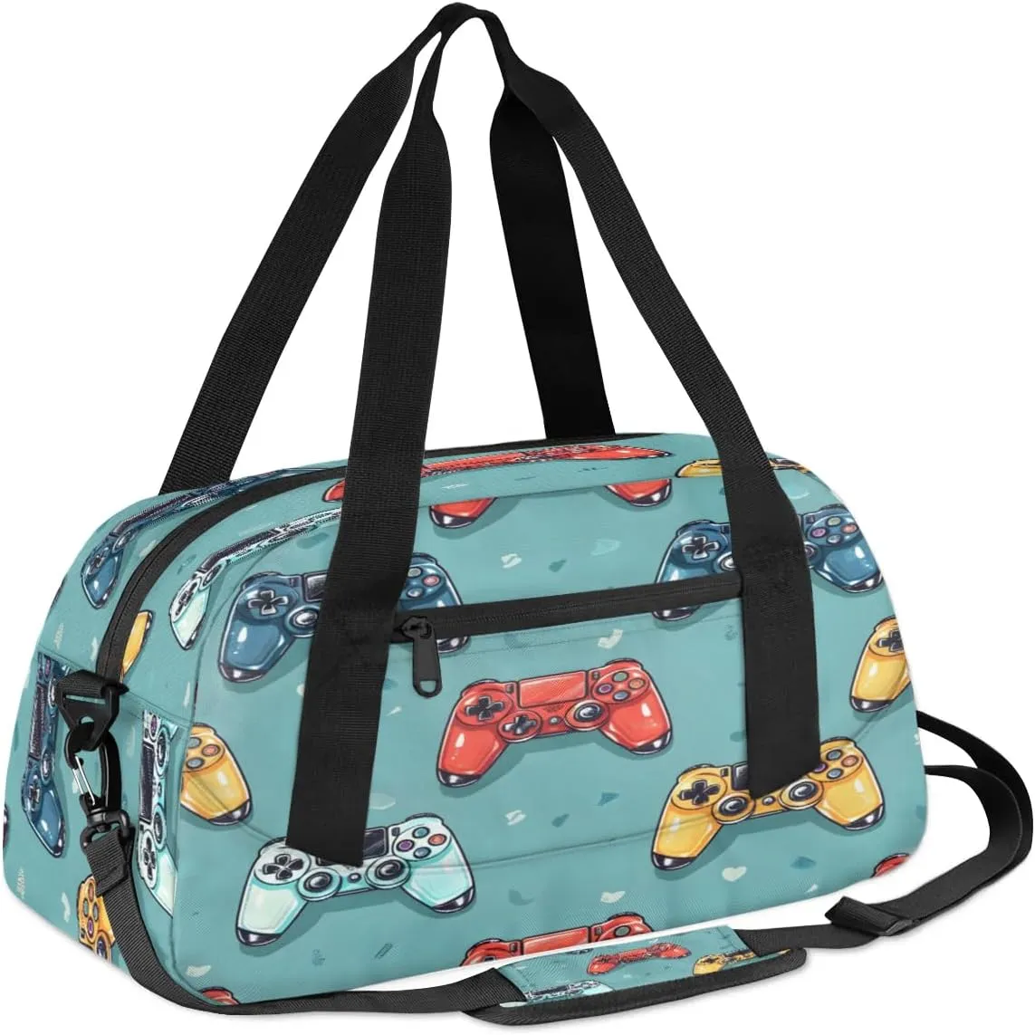 Sport Duffel Bag Game Controllers Print Kids Gym Bag Weekender Overnight Bags for Boys Girls Teens Carry On Workout Travel Bag