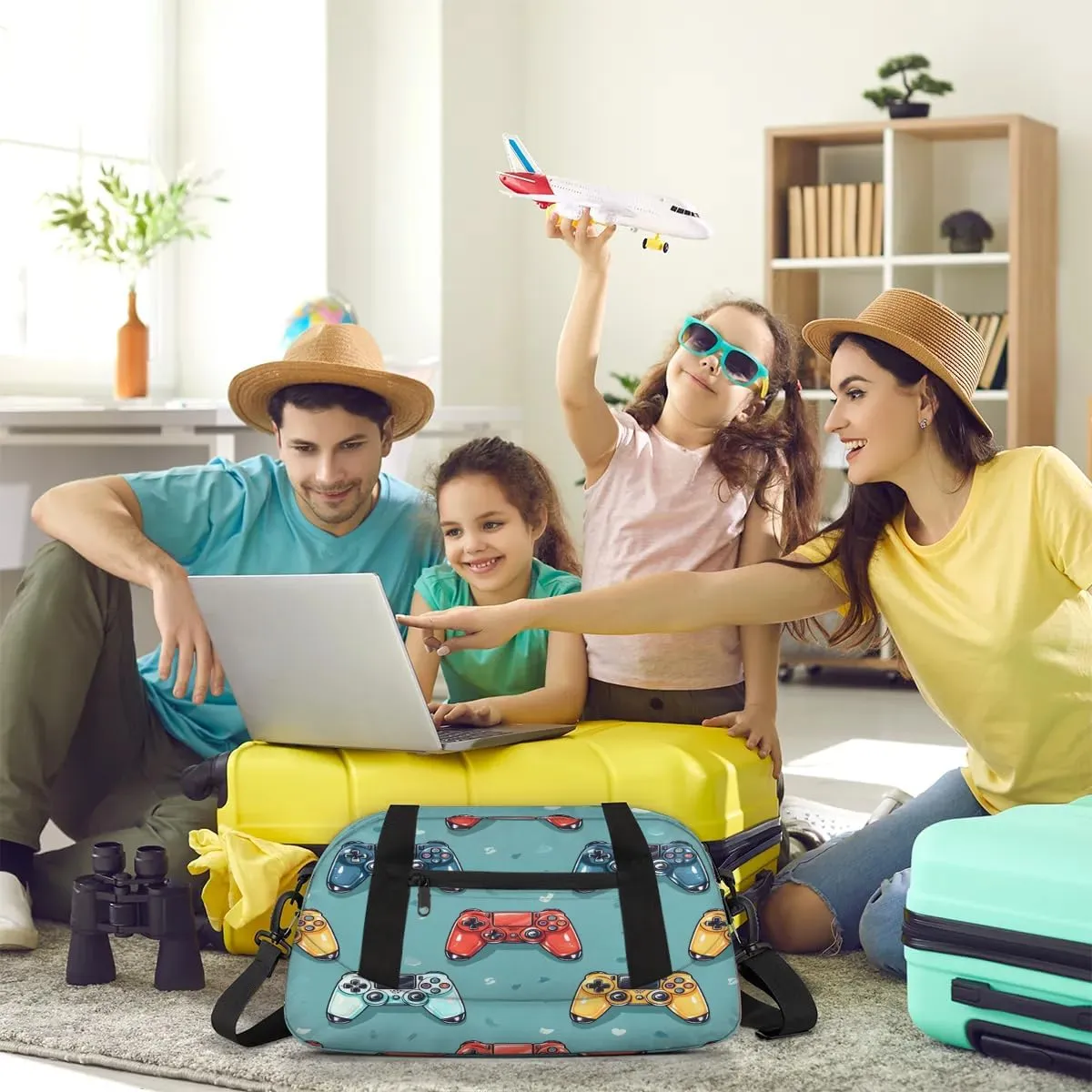 Sport Duffel Bag Game Controllers Print Kids Gym Bag Weekender Overnight Bags for Boys Girls Teens Carry On Workout Travel Bag