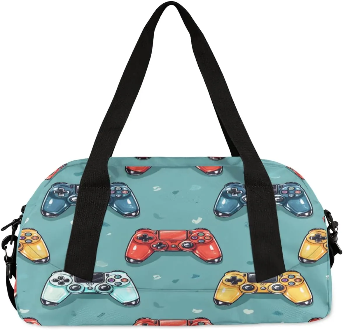 Sport Duffel Bag Game Controllers Print Kids Gym Bag Weekender Overnight Bags for Boys Girls Teens Carry On Workout Travel Bag