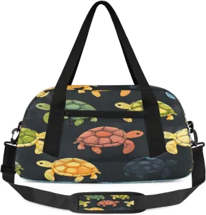 Sport Duffel Bag Sea Turtles Print Kids Gym Bag Weekender Overnight Bags for Boys Girls Teens Carry On Workout Travel Bag