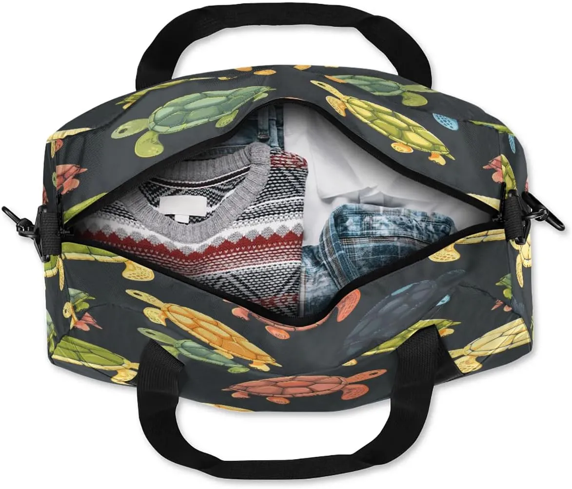 Sport Duffel Bag Sea Turtles Print Kids Gym Bag Weekender Overnight Bags for Boys Girls Teens Carry On Workout Travel Bag