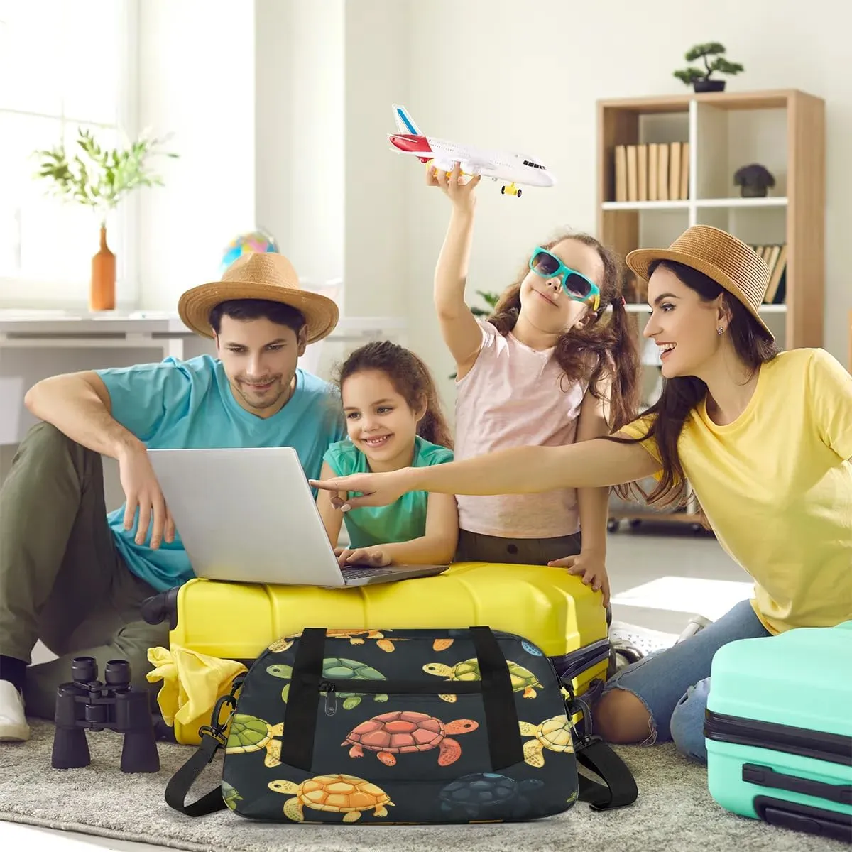 Sport Duffel Bag Sea Turtles Print Kids Gym Bag Weekender Overnight Bags for Boys Girls Teens Carry On Workout Travel Bag
