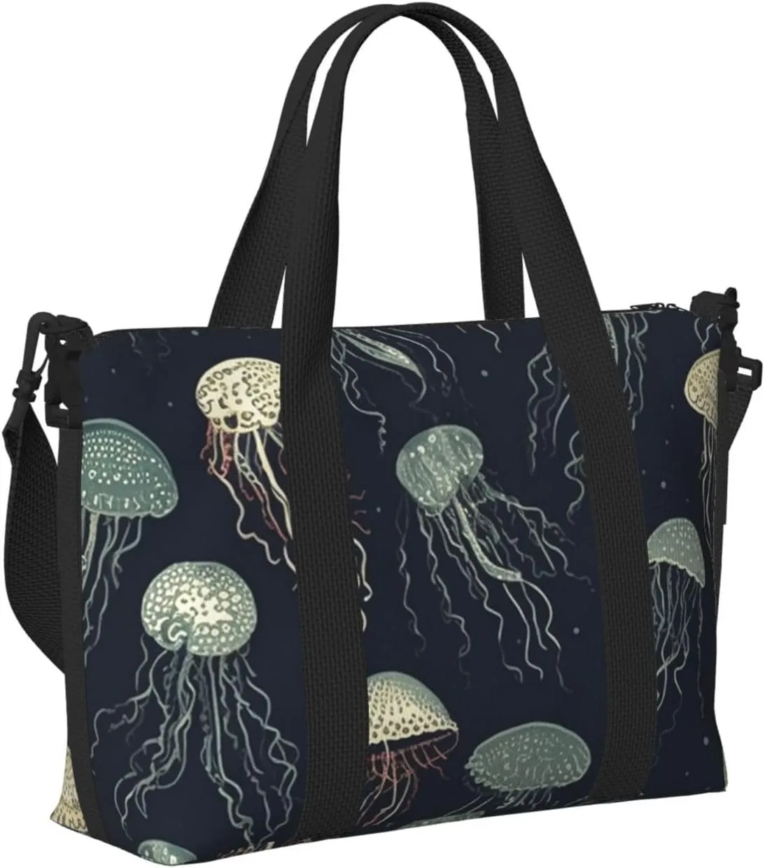 Sports Gym Bag for Women Men Travel Duffel Bag Tote Weekender Bag Carry on Overnight Bag for Travel Swimming Fitness Workout Sports Jellyfish Pattern Duffle Bag