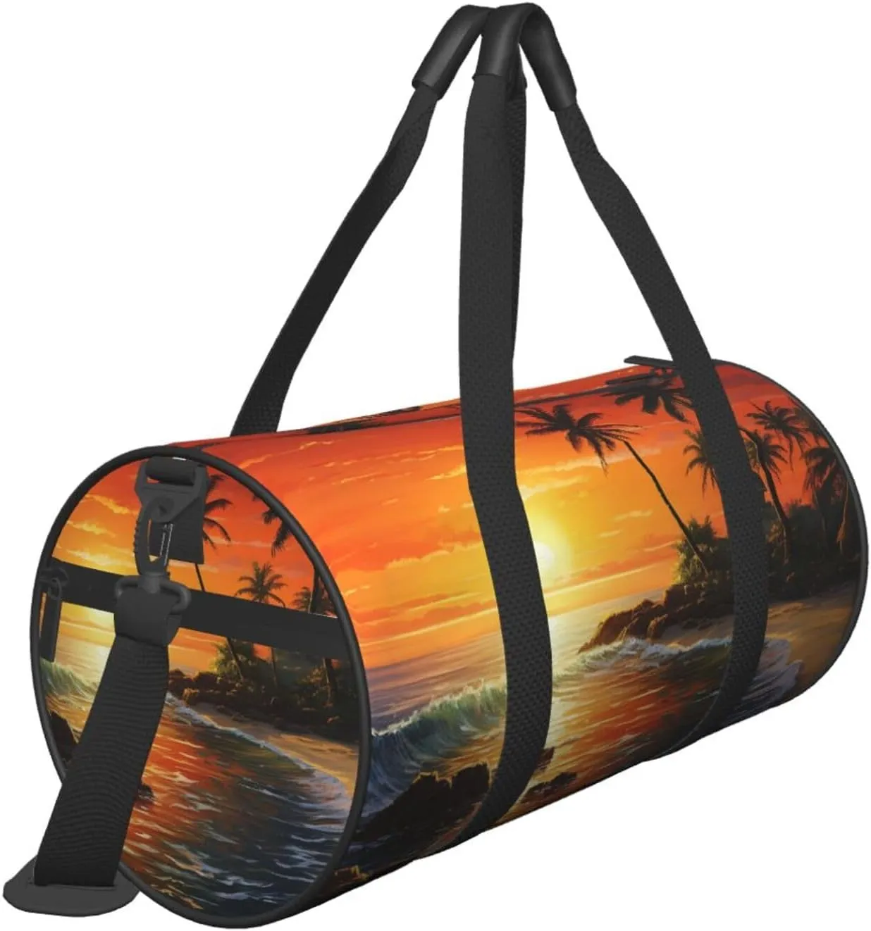 Sports Gym Bag for Women Men Travel Duffel Bag Tote Weekender Bag Carry on Overnight Bag for Travel Swimming Fitness Workout Sports Palm tree sun landscape Duffle Bag
