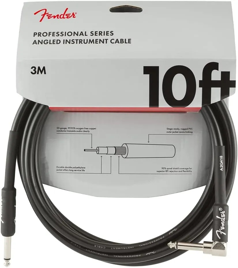 Squier Mini Stratocaster Electric Guitar (Indian Laurel Fingerboard, Black) Bundle with Fender 10ft Cable (Straight/Straight), Fender Guitar 12-Pack Picks, and Fender 2" Guitar Straps