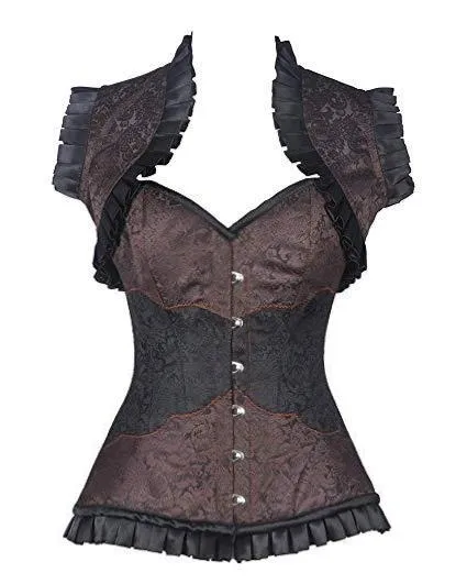 Stapp Black and Brown Brocade Corset and Jacket