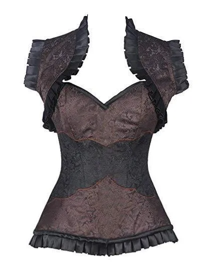 Stapp Black and Brown Brocade Corset and Jacket