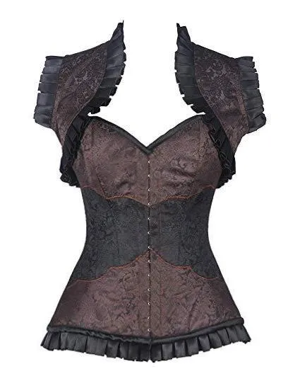 Stapp Black and Brown Brocade Corset and Jacket