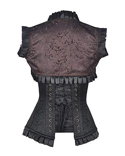 Stapp Black and Brown Brocade Corset and Jacket