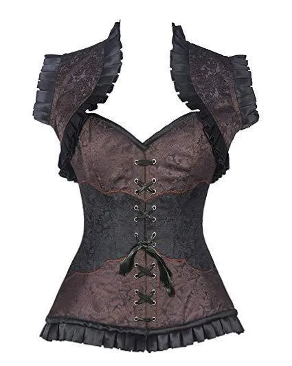 Stapp Black and Brown Brocade Corset and Jacket