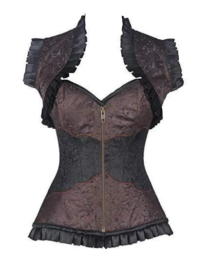 Stapp Black and Brown Brocade Corset and Jacket