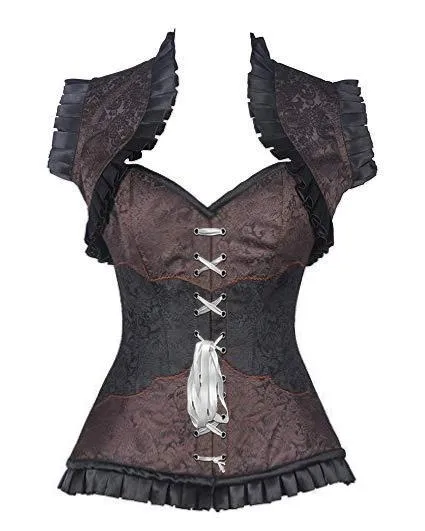 Stapp Black and Brown Brocade Corset and Jacket