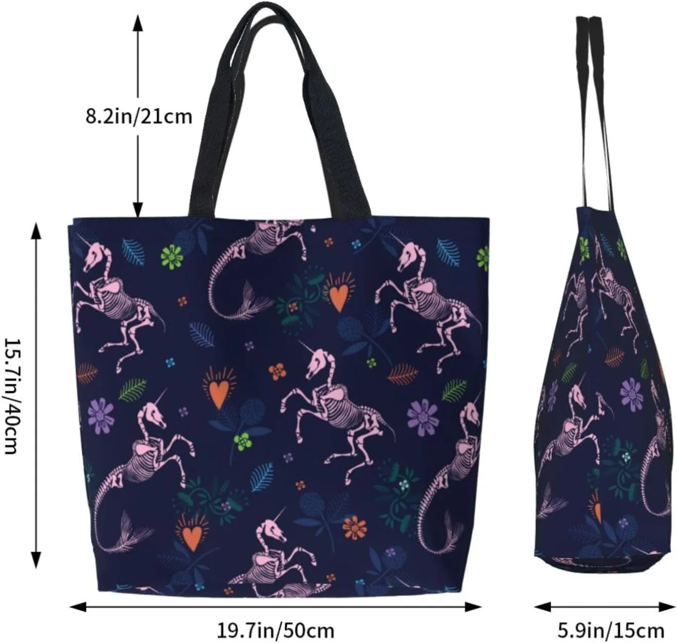 Star horse Reusable Grocery bags Big Capacity Shopping Bag Canvas Shoulder Tote Handbag for Women Girls