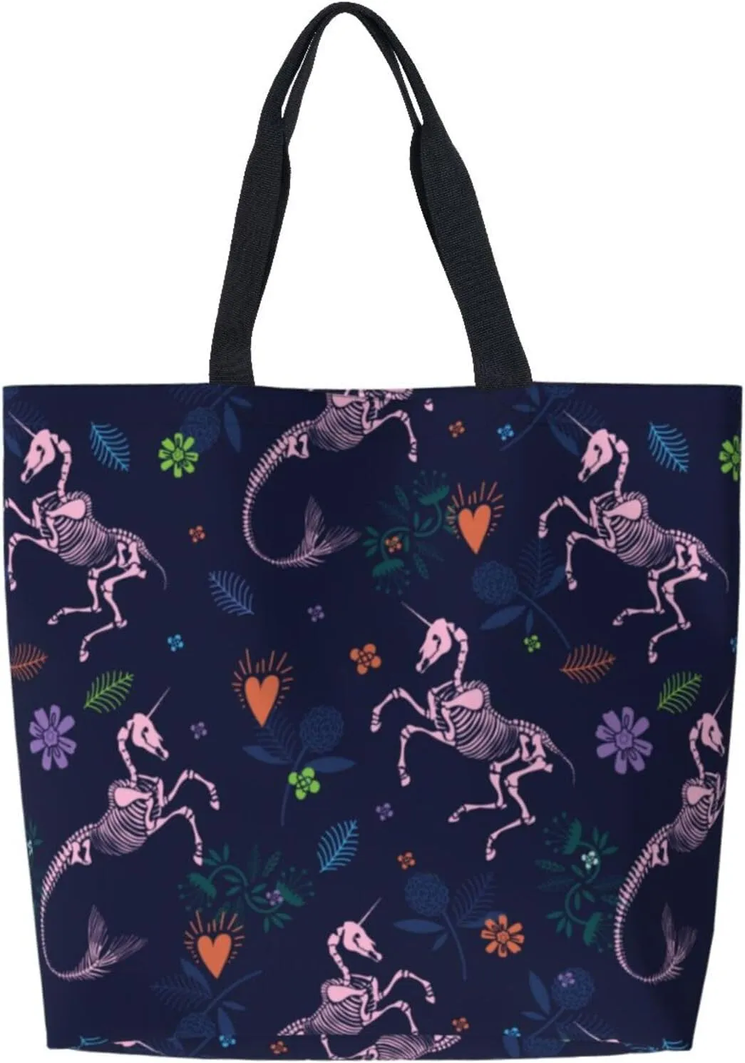 Star horse Reusable Grocery bags Big Capacity Shopping Bag Canvas Shoulder Tote Handbag for Women Girls