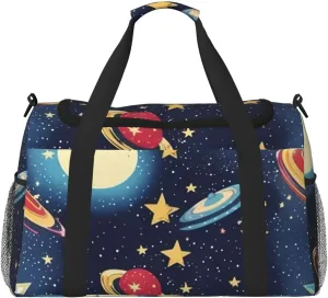 Starry Sky Universe Space Print Travel Hand Travel Bag Weekender Overnight Carry On Tote Foldable Crossbody Bag