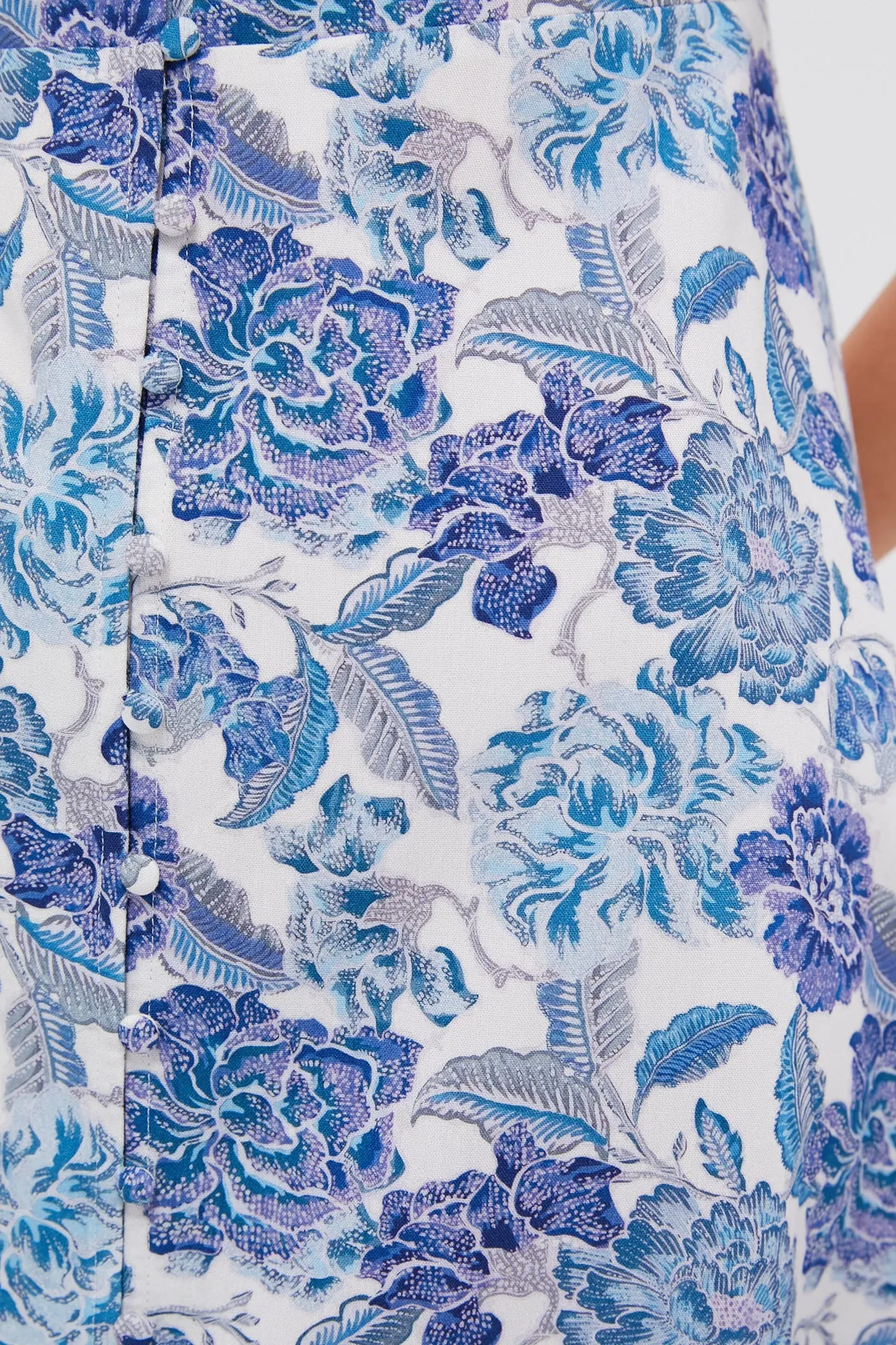 Steel Blue Floral Brody Midi Dress