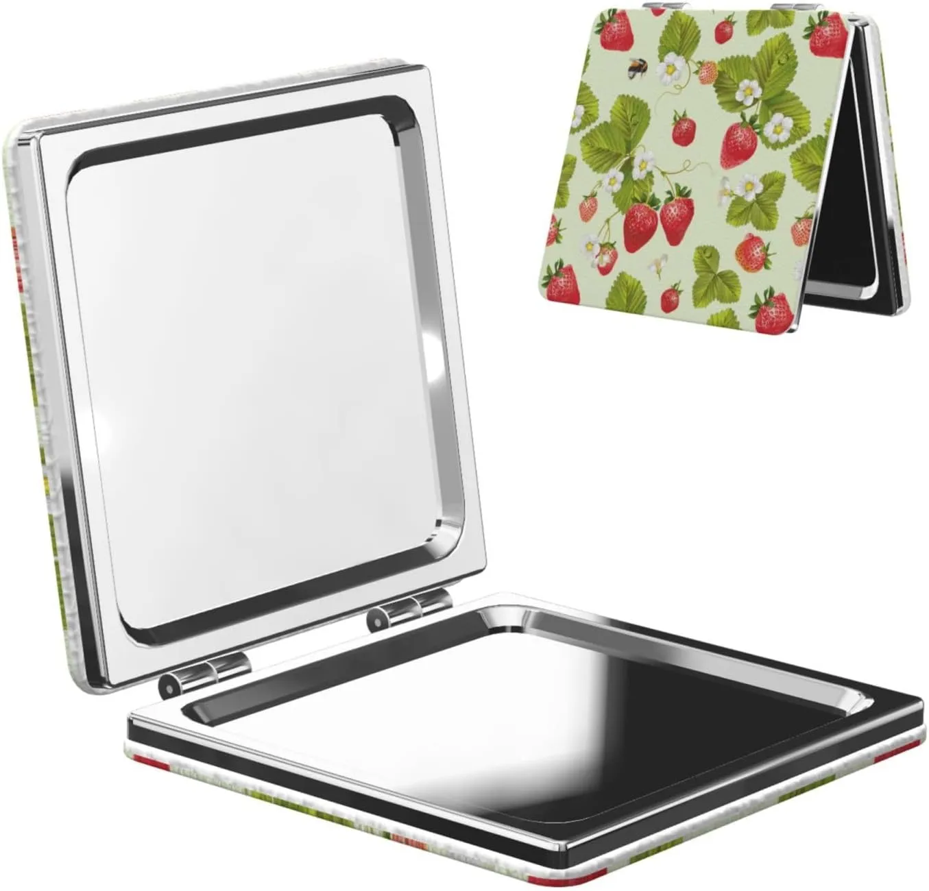 Strawberry Bee Women Small Makeup Mirror Portable Pocket Cosmetic Mirror for Travel