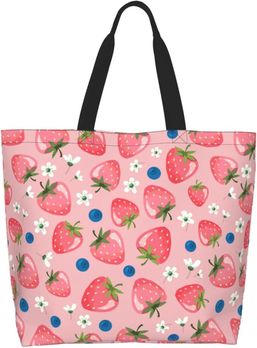 Strawberry Cute Tote Bag Beach Bag Large Capacity Grocery Bag Reusable Shopping bags for Women