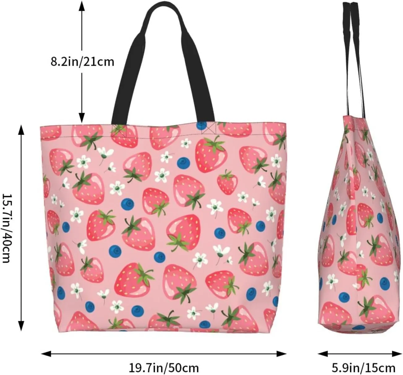 Strawberry Cute Tote Bag Beach Bag Large Capacity Grocery Bag Reusable Shopping bags for Women