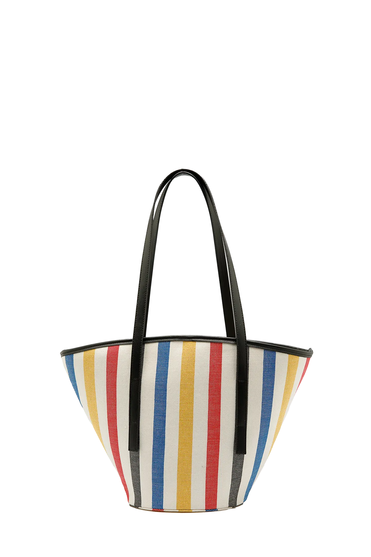 Striped Canvas Tote Bag - Multi-Coloured