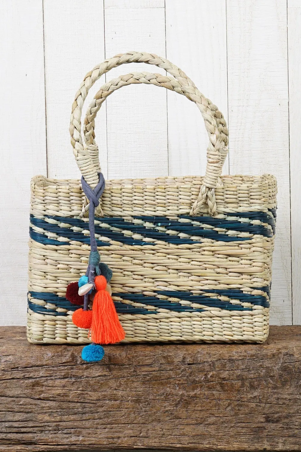 Striped Handwoven Tote