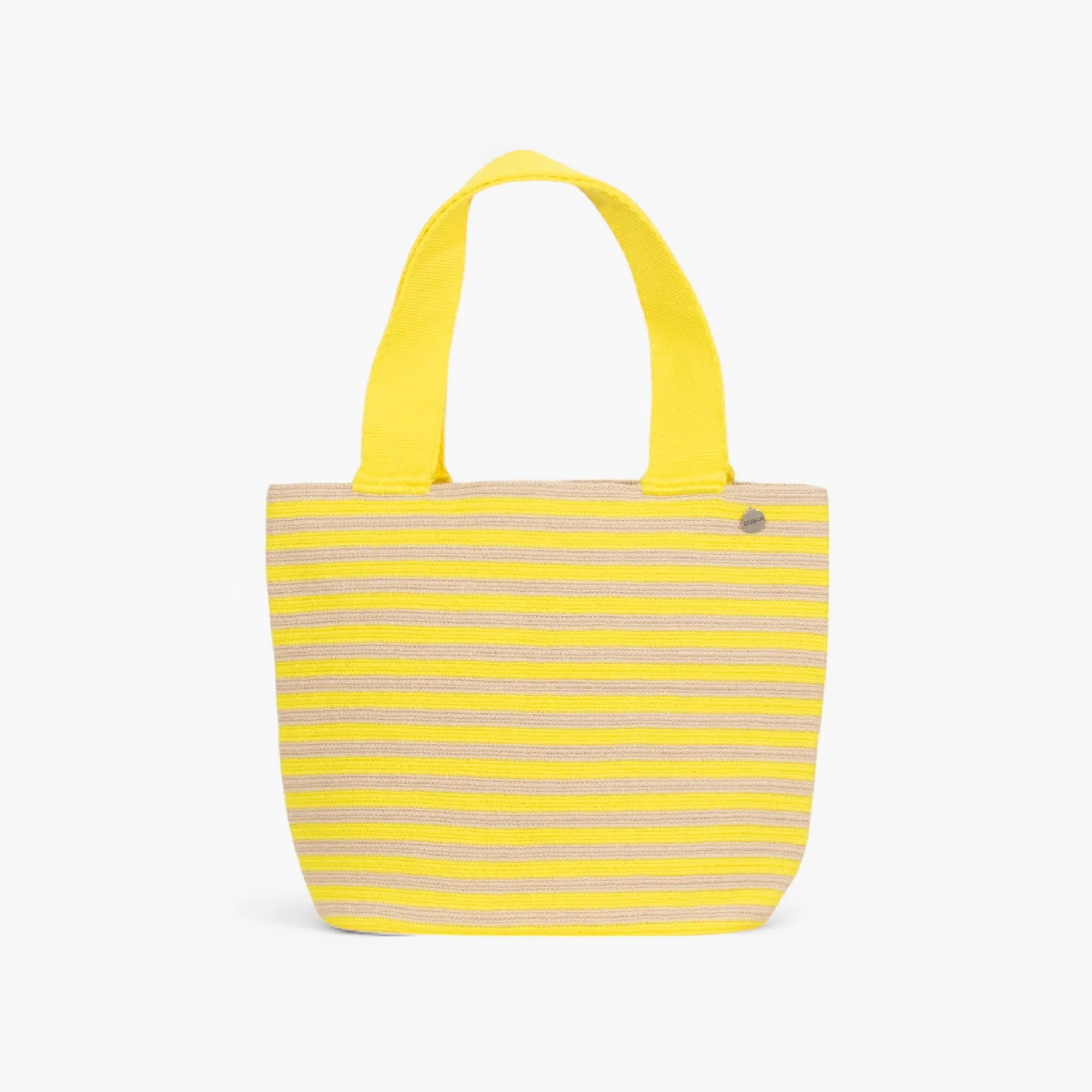 Striped oval tote | Lemon fizz