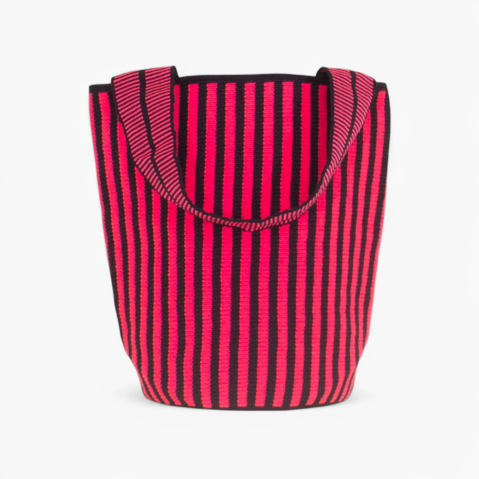 Striped round tote L | Aster