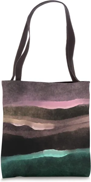 Striped Watercolors Artists Hilly Landscapes Fashion Boho Tote Bag