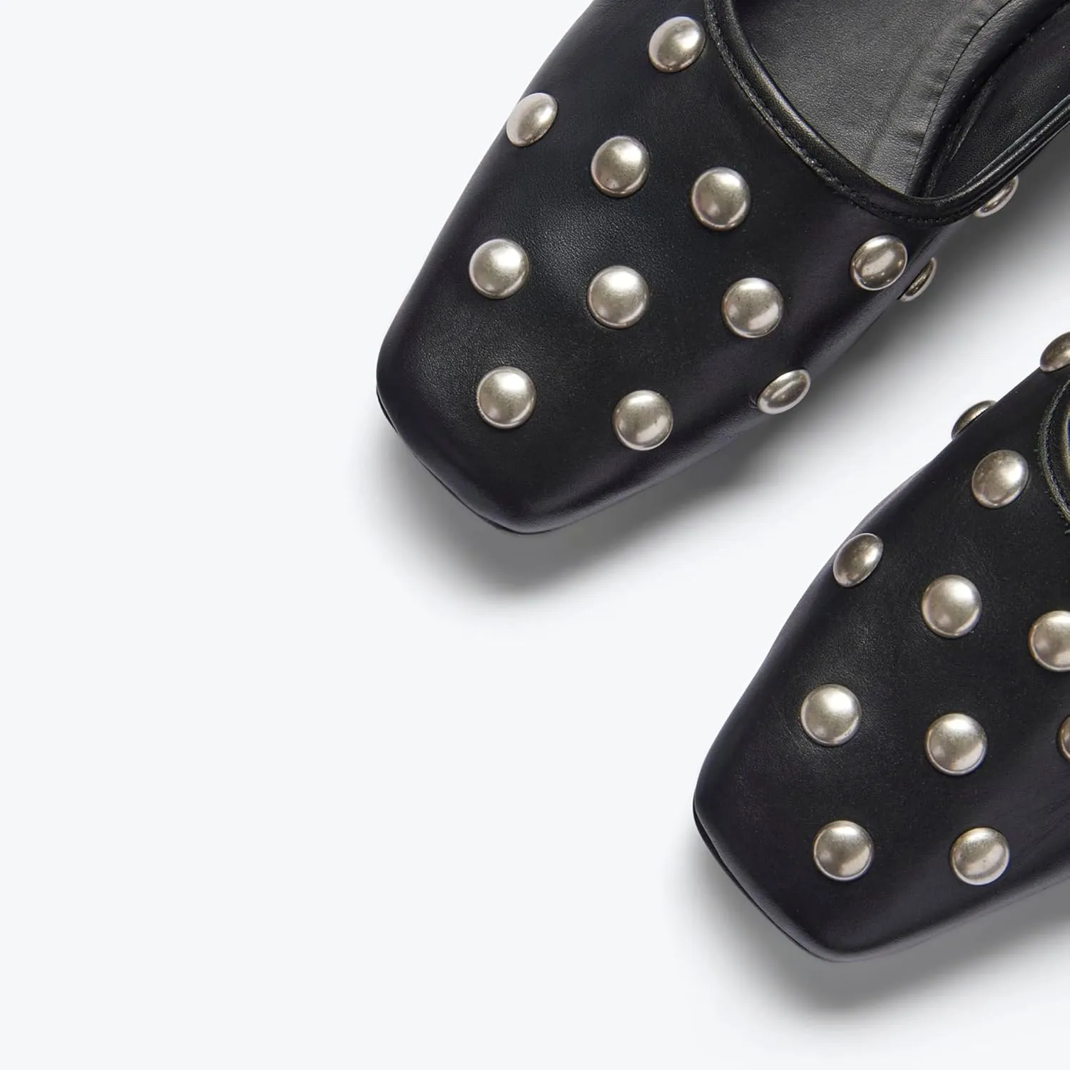 Studded Flats for Women with Ballet Inspired Design; Comfortable Slip-On with Square Toe; Ideal for Formal Office Wear
