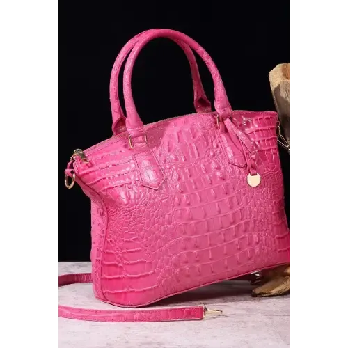 Stylish Crocodile-Pattern Leather Handbag