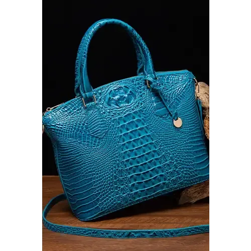 Stylish Crocodile-Pattern Leather Handbag