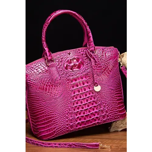 Stylish Crocodile-Pattern Leather Handbag