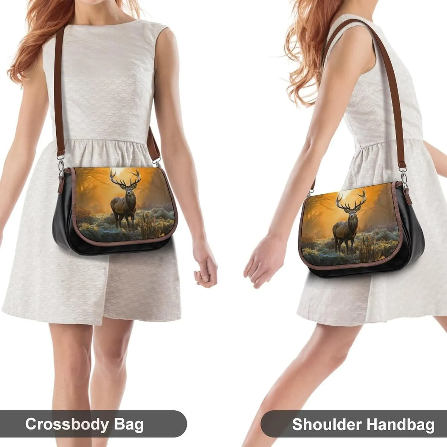 Sugar Skulls Crossbody Bags for Women,PU Leather Tote Bag for Women,Shoulder Bag Purse for Work Shopping Travel