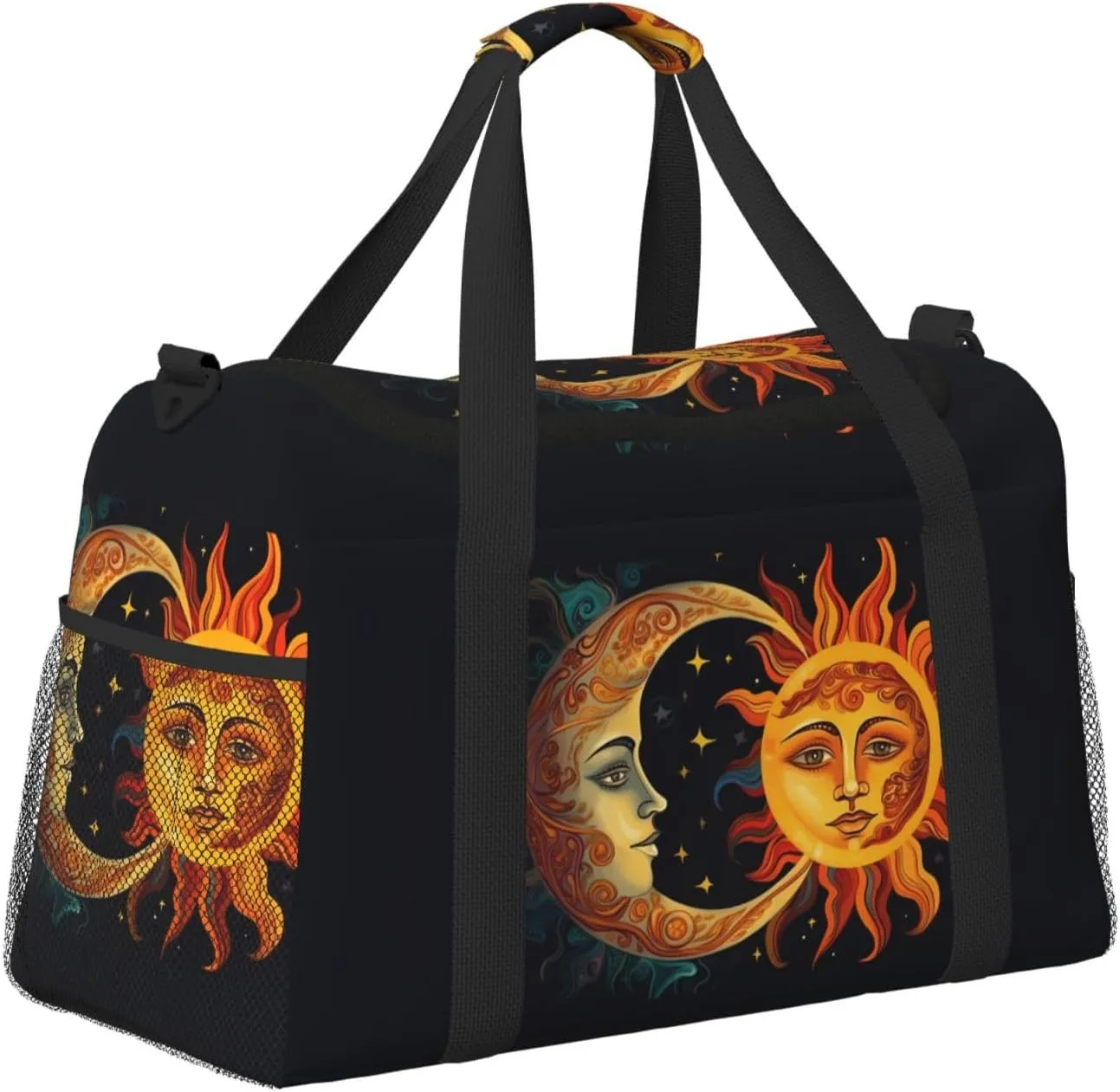 Sun Moon And Stars Travel Weekender Overnight Bags Foldable Hand Travel Bag Sport Gym Duffel Bag For Men Women
