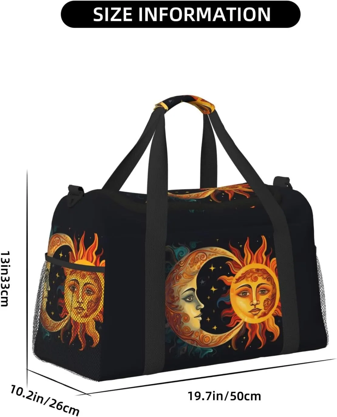 Sun Moon And Stars Travel Weekender Overnight Bags Foldable Hand Travel Bag Sport Gym Duffel Bag For Men Women